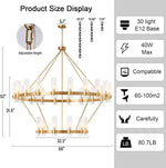Copper plated modern glass lampshade chandelier