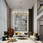 Copper plated modern glass lampshade chandelier