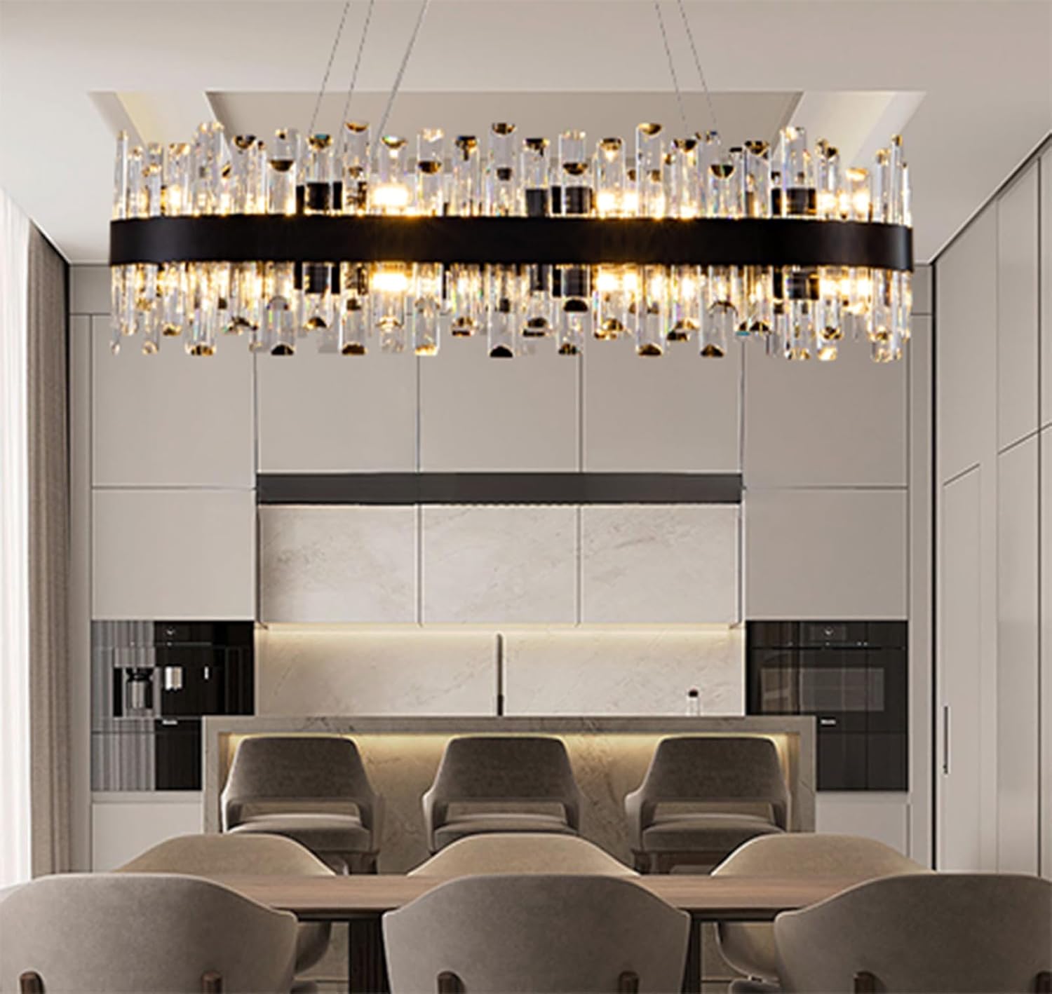Modern Double-Layer Crystal Chandelier