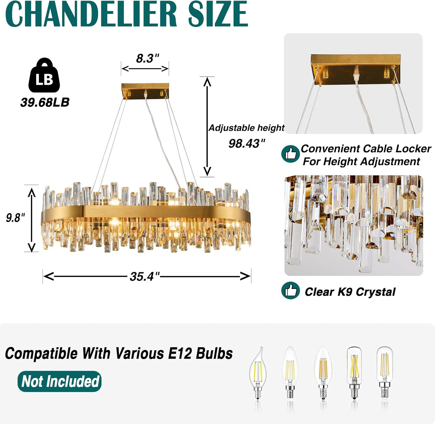 Modern Double-Layer Crystal Chandelier