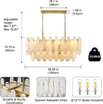 Modern Alabaster Feathery Chandelier