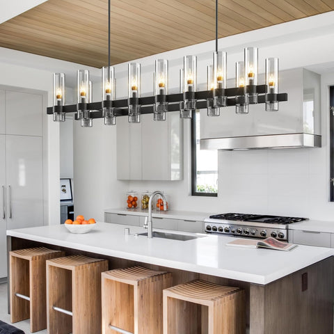 Copper-plated modern glass lampshade chandelier