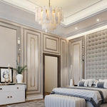 Modern Alabaster Feathery Chandelier