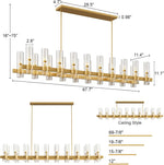 Copper plated modern glass lampshade chandelier