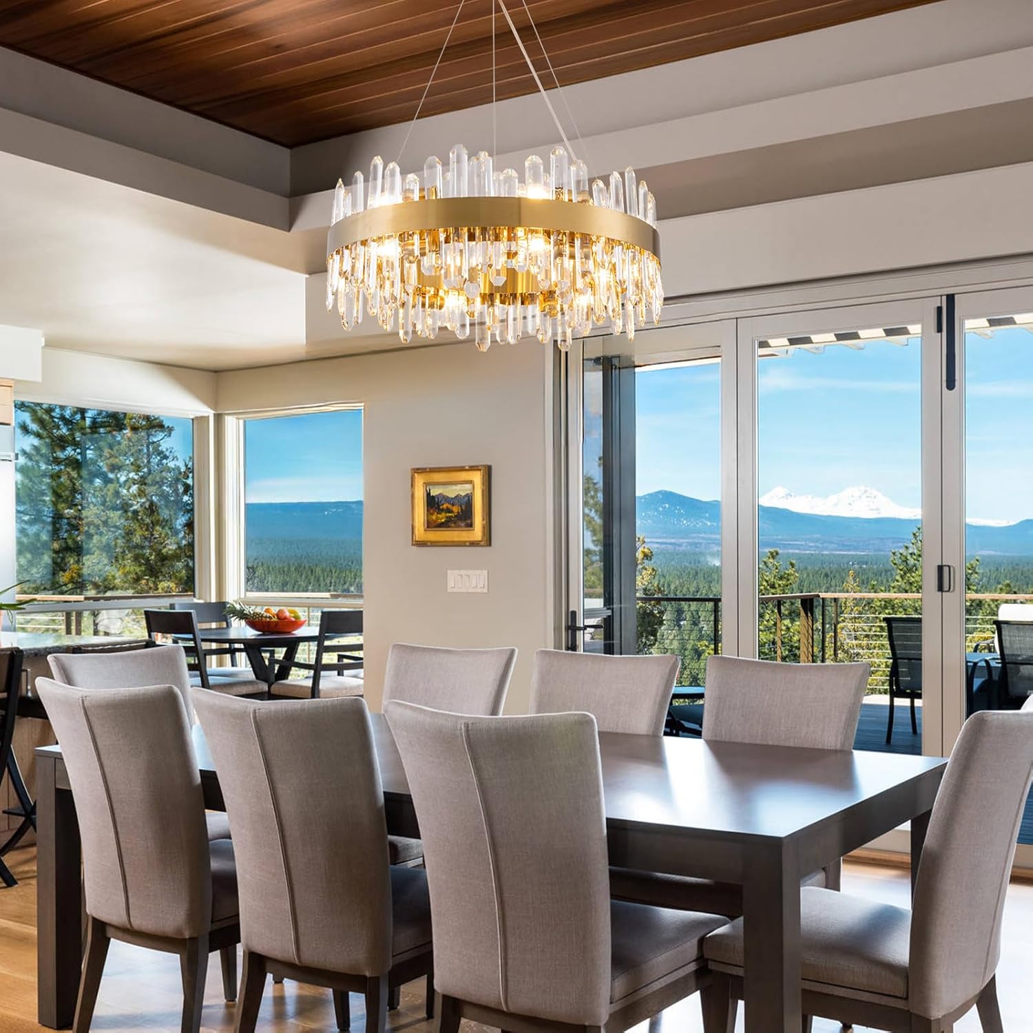 Modern Double-Layer Crystal Chandelier