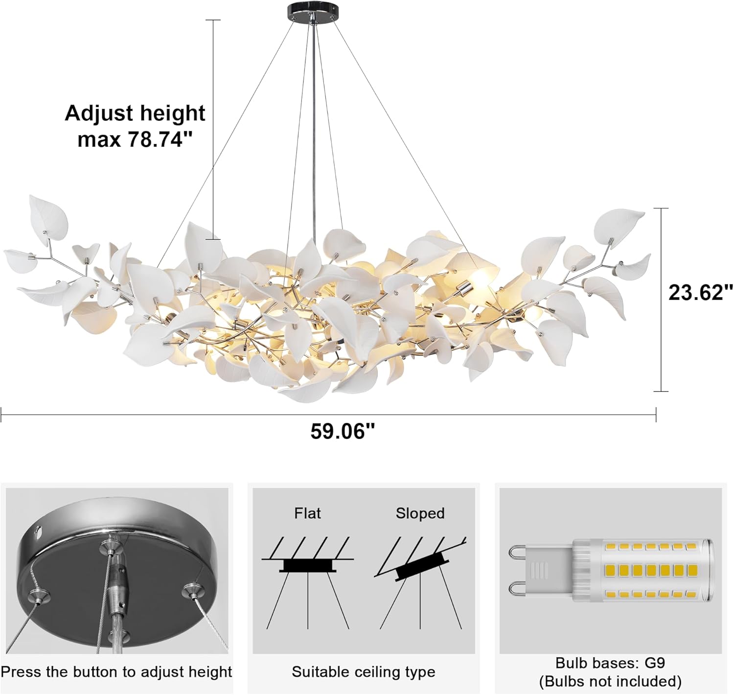 Ceramic Ginkgo Leaf Chandelier