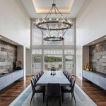 Copper plated modern glass lampshade chandelier