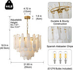 Modern Alabaster Feathery Chandelier