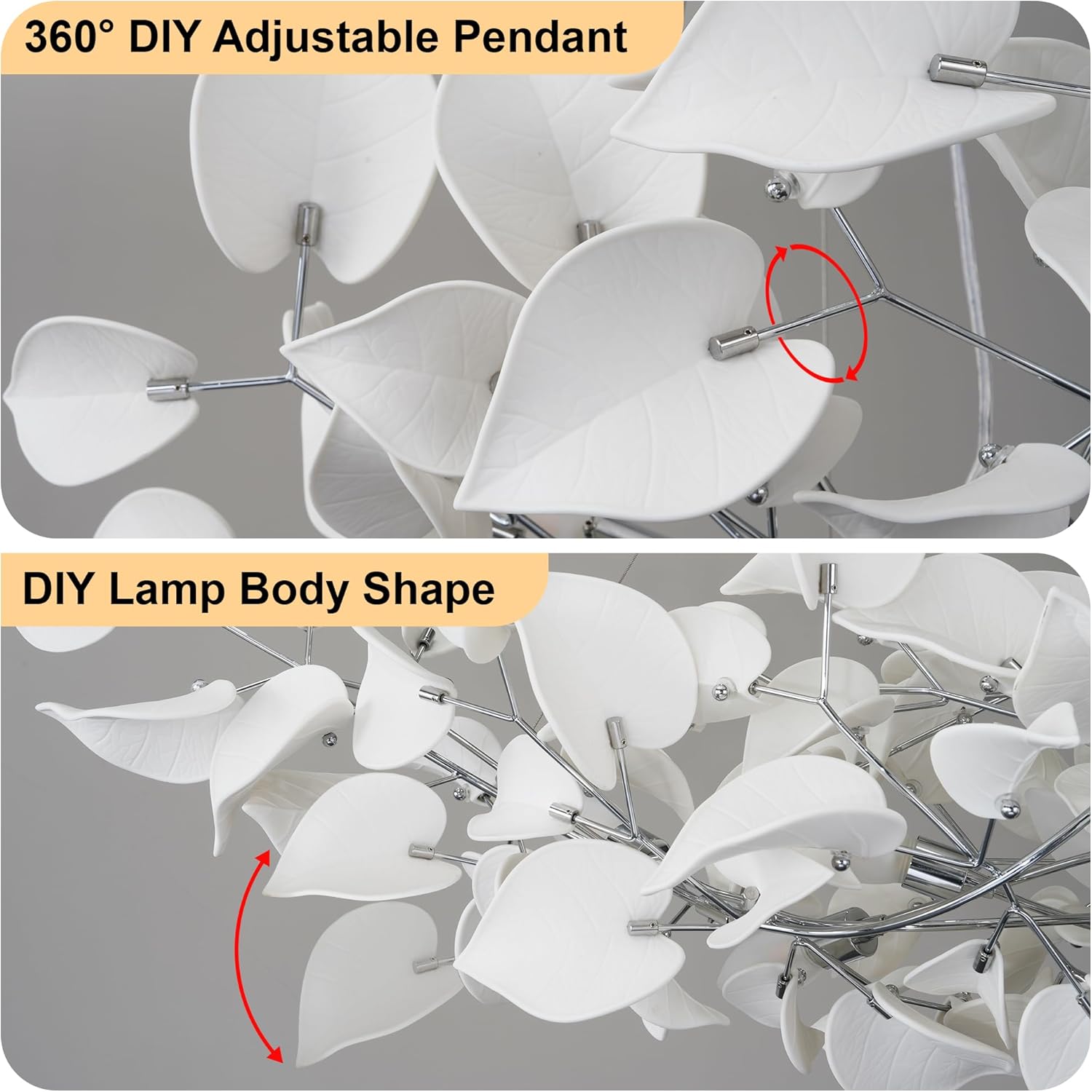 Ceramic Ginkgo Leaf Chandelier