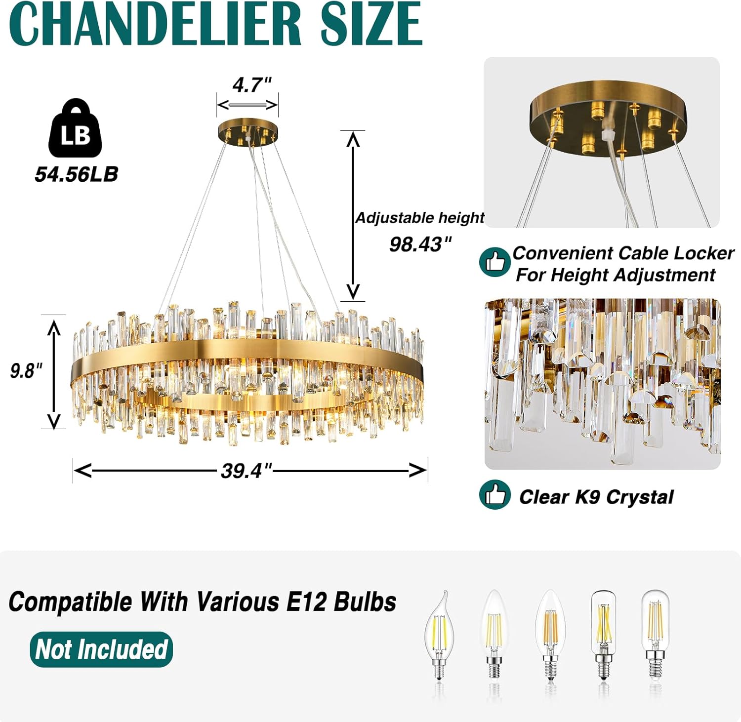 Modern Double-Layer Crystal Chandelier