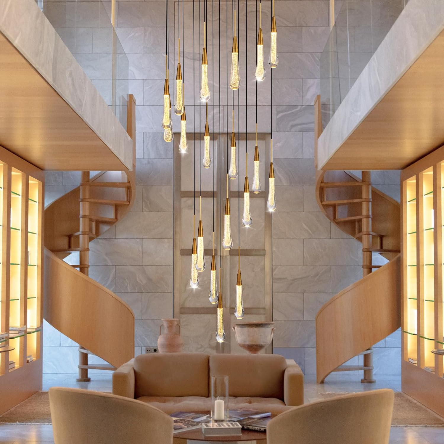 Modern Golden Raindrop Chandelier