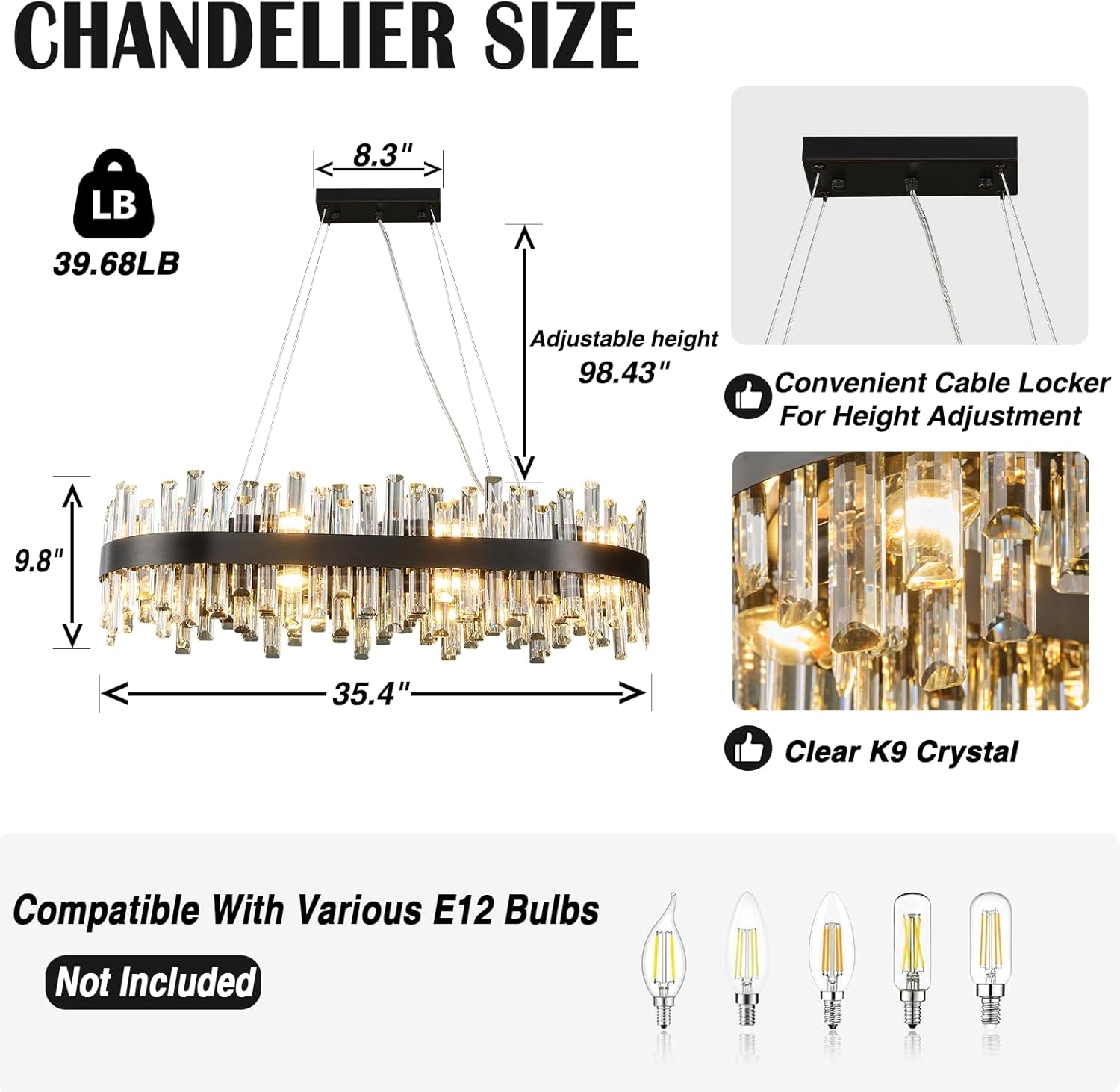 Modern Double-Layer Crystal Chandelier