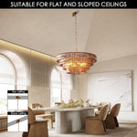 Modern golden amber glass chandelier