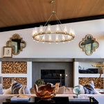 Copper plated modern glass lampshade chandelier
