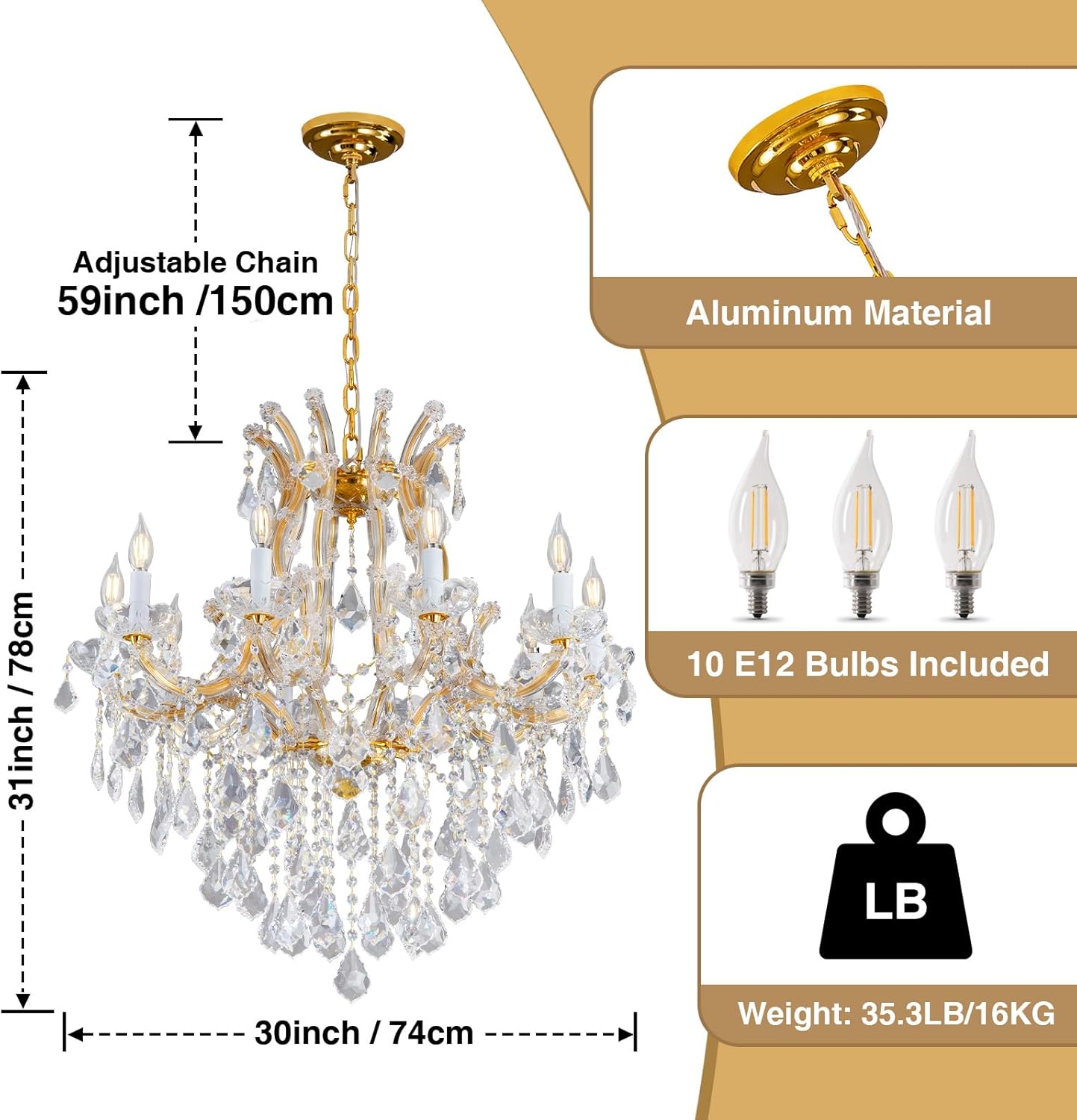 Modern Large Crystal Chandeliers