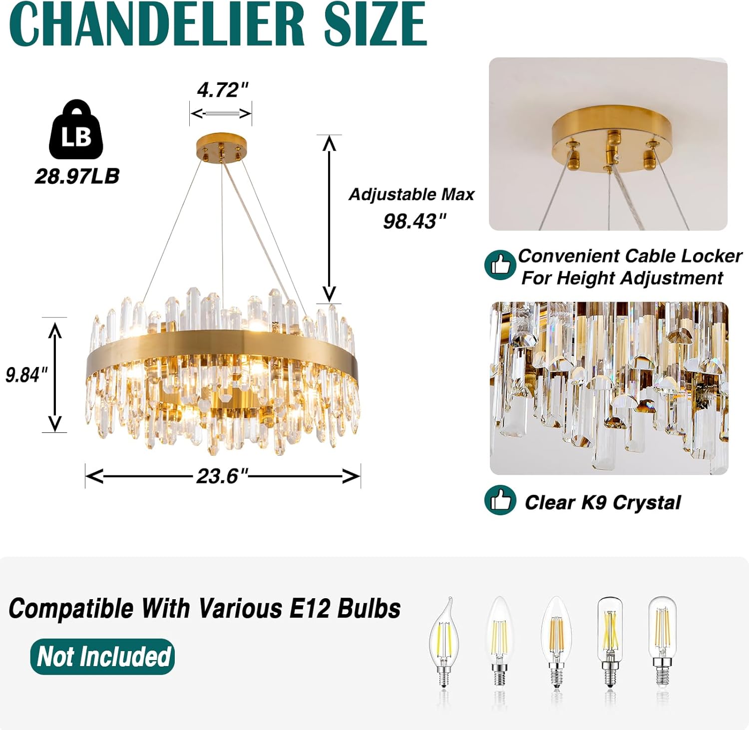 Modern Double-Layer Crystal Chandelier