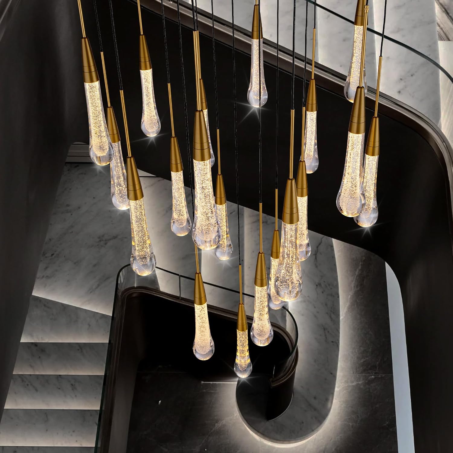 Modern Golden Raindrop Chandelier