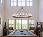 Copper plated modern glass lampshade chandelier