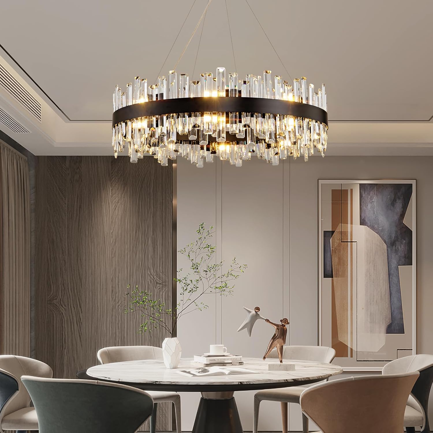 Modern Double-Layer Crystal Chandelier