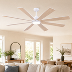 72" 8-Blade Industrial Ceiling Fan with LED Disc Light