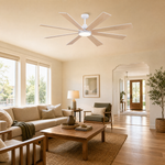72" 8-Blade Industrial Ceiling Fan with LED Disc Light