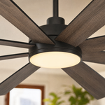 72" 8-Blade Industrial Ceiling Fan with LED Disc Light