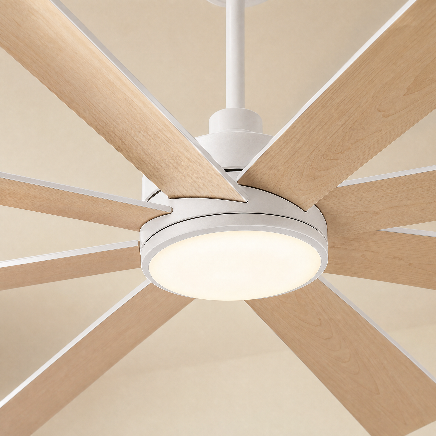 72" 8-Blade Industrial Ceiling Fan with LED Disc Light