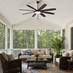 72" Industrial Walnut 8-Blade Ceiling Fan with LED Disc