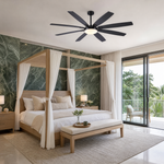 72" Industrial Walnut 8-Blade Ceiling Fan with LED Disc