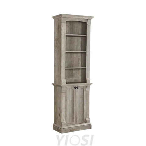 72’’ Farmhouse Bookcase with Adjustable Shelves and Storage Cabinet Doors