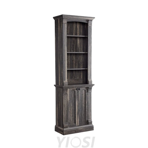 72’’ Farmhouse Bookcase with Adjustable Shelves and Storage Cabinet Doors