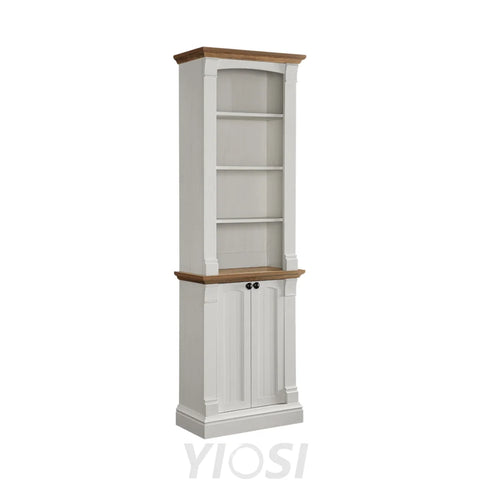 72’’ Farmhouse Bookcase with Adjustable Shelves and Storage Cabinet Doors