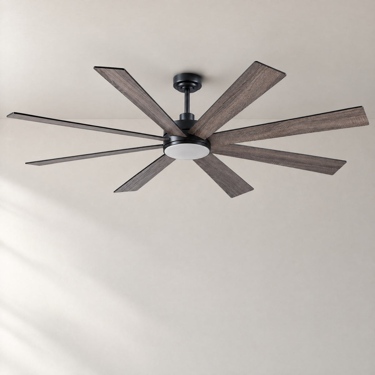 Yiosi 72-Inch 8-Blade Modern Ceiling Fan with Integrated LED Light – lights off