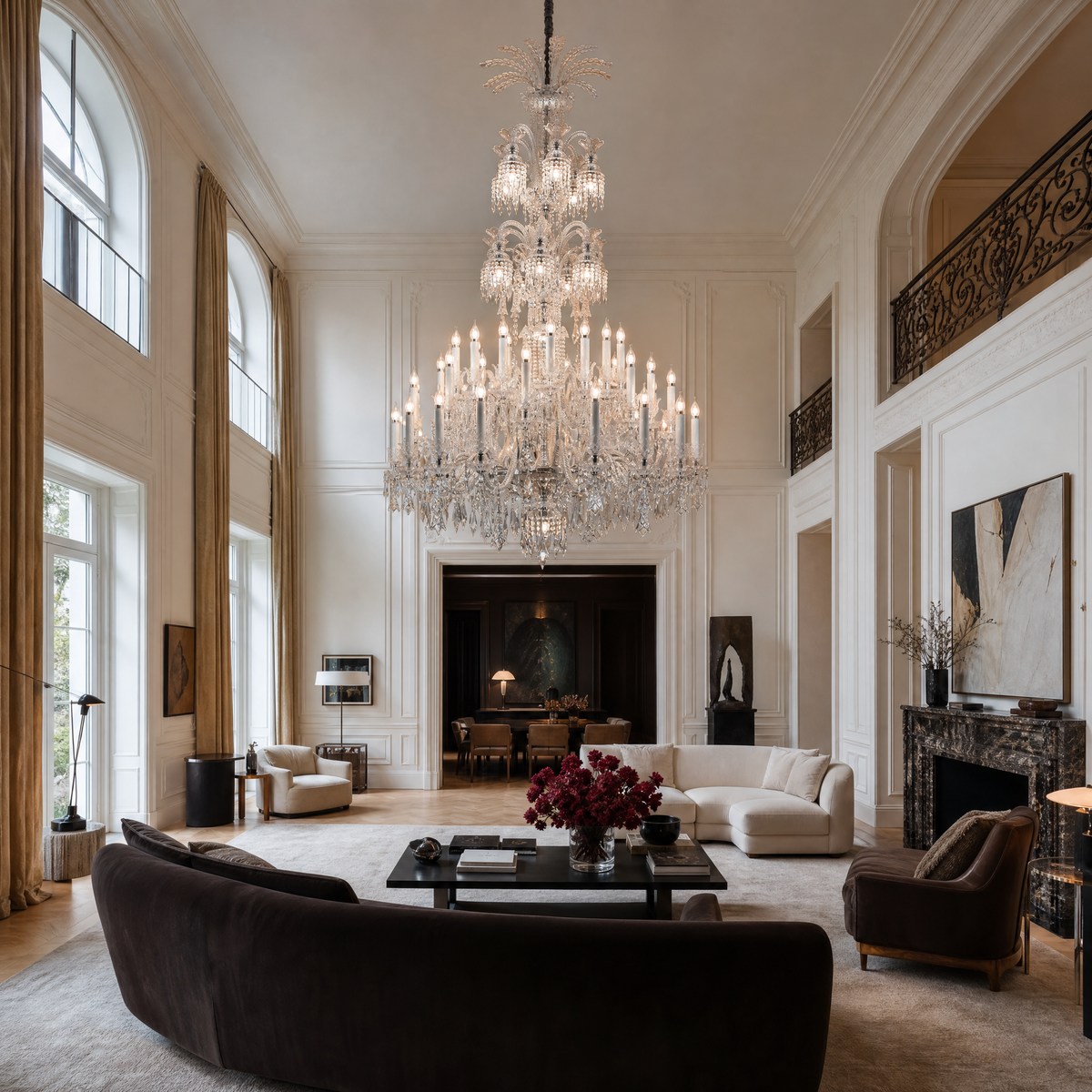 73-Light Tiered Candle Crystal Chandelier