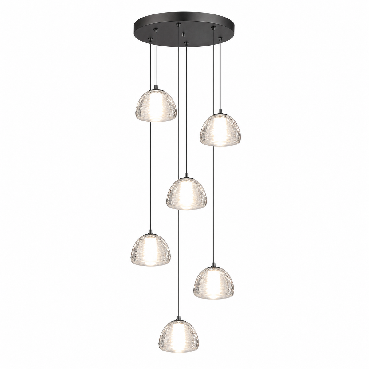 6-Light Bowl-shaped Staircase Light - Black