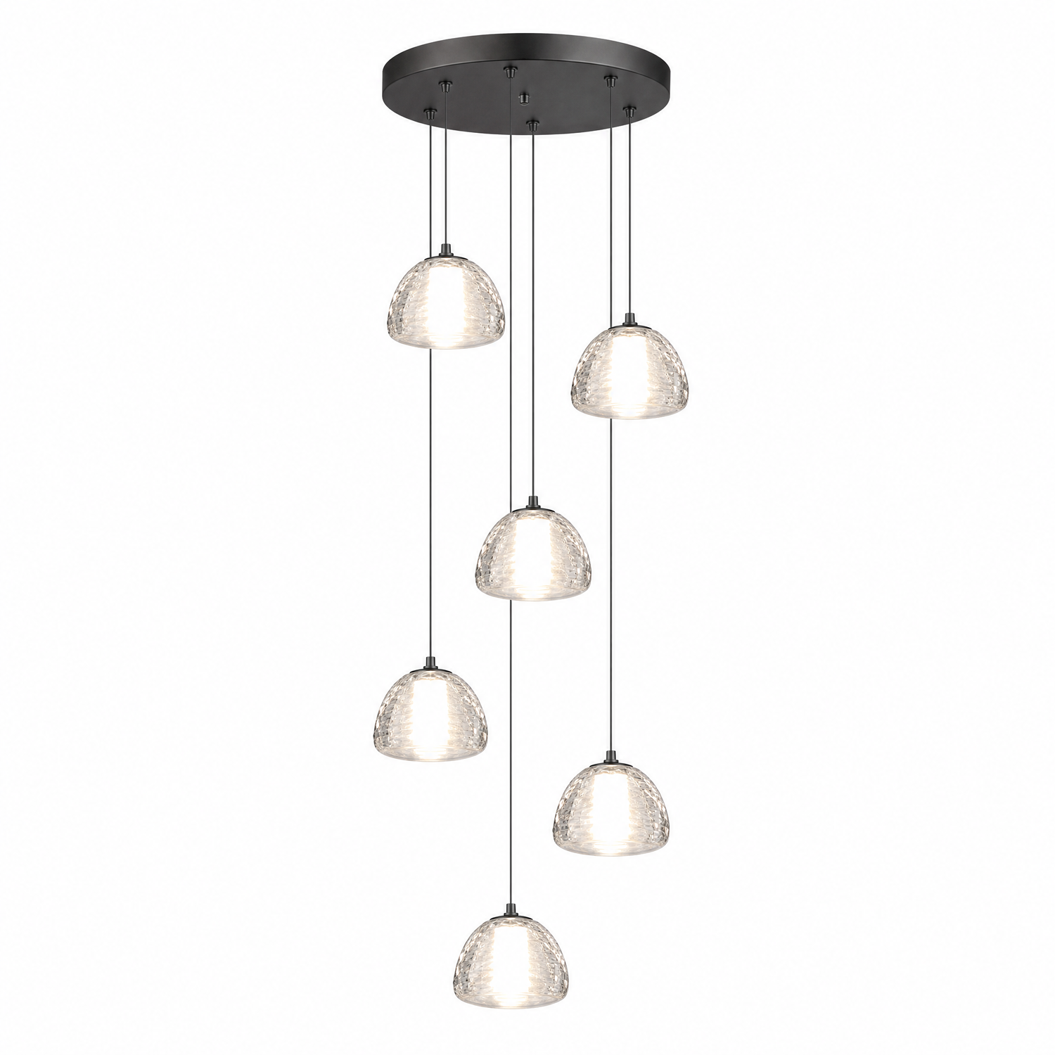 6-Light Bowl-shaped Staircase Light - Black