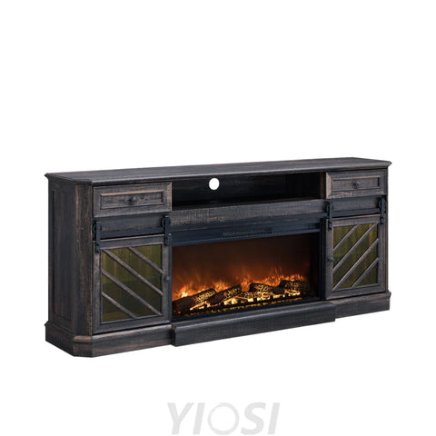 75’’ Rustic Fireplace TV Stand for 85 Inch TV