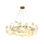 Gingko Chandelier O Luxury Ceramic Leaf Ceiling Light