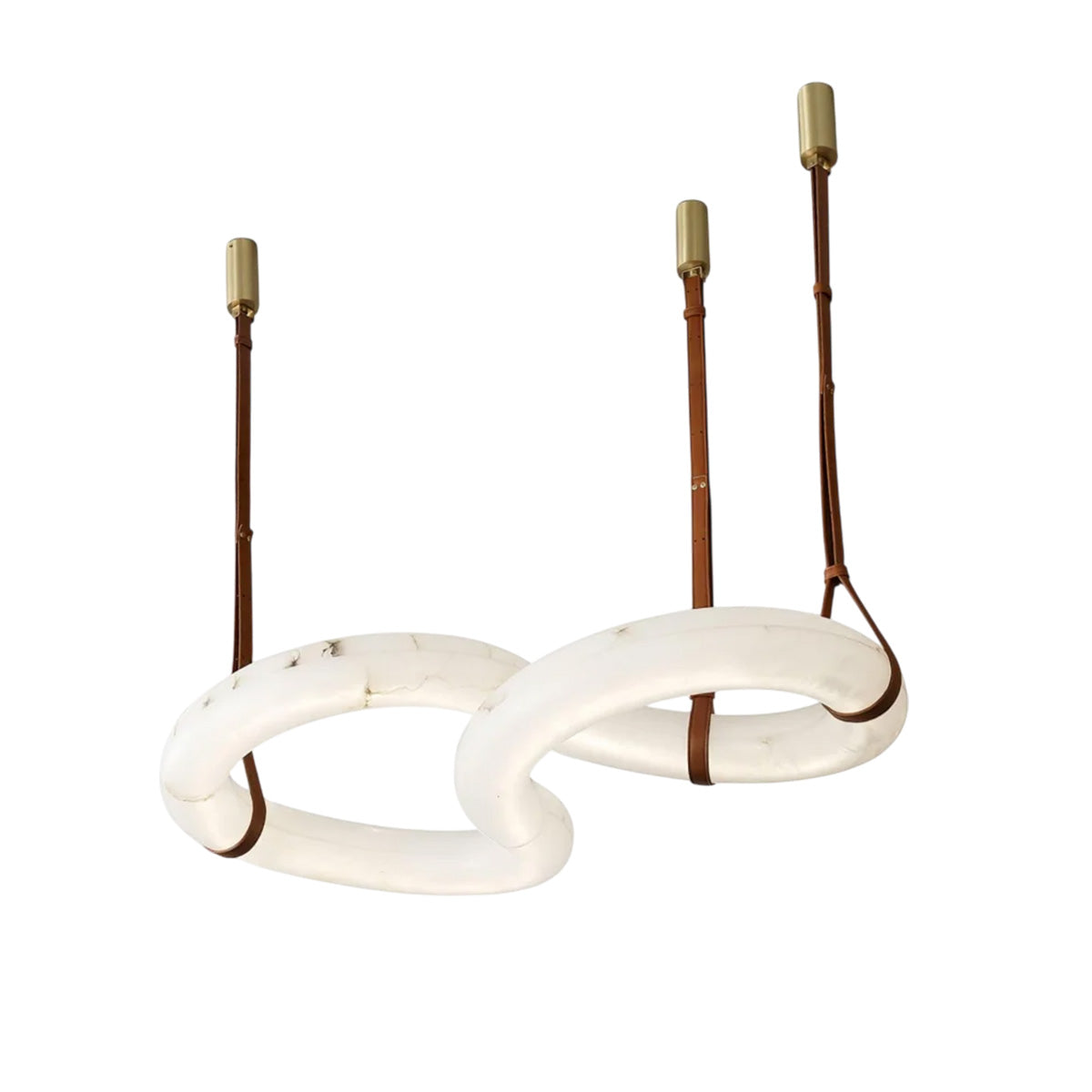 Elegant Infinity Alabaster Pendant Lamp: Sculptural Brass Integrated LED Lighting