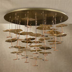 Yiosi Grand Copper flush mount ceiling lamp Style A alternate view — modern lotus pad detail