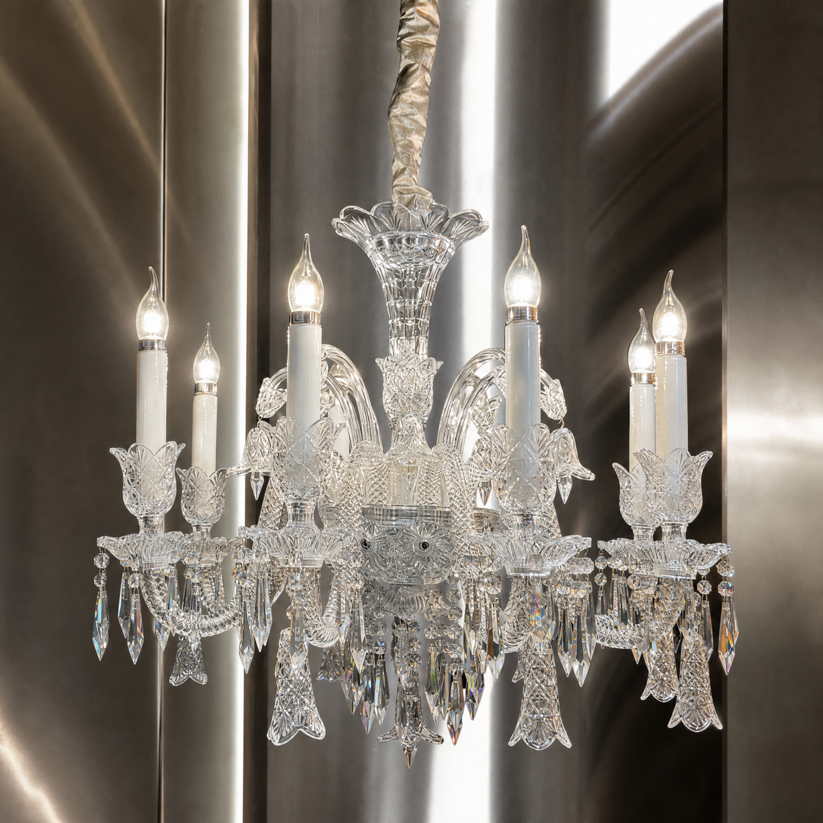 8-Light Crystal Candle Chandelier