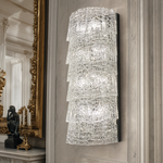 8-Light Five-Tier Grid Glass Wall Sconce