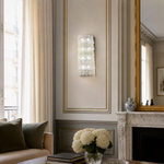 8-Light Five-Tier Grid Glass Wall Sconce