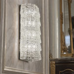 8-Light Five-Tier Grid Glass Wall Sconce