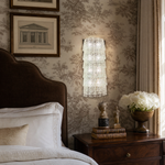 8-Light Five-Tier Grid Glass Wall Sconce