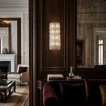 8-Light Five-Tier Grid Glass Wall Sconce