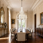8-Light Tiered Candle Opaque Glass Chandelier