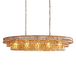 Modern golden amber glass chandelier