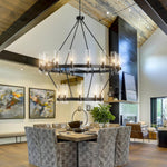 Copper plated modern glass lampshade chandelier