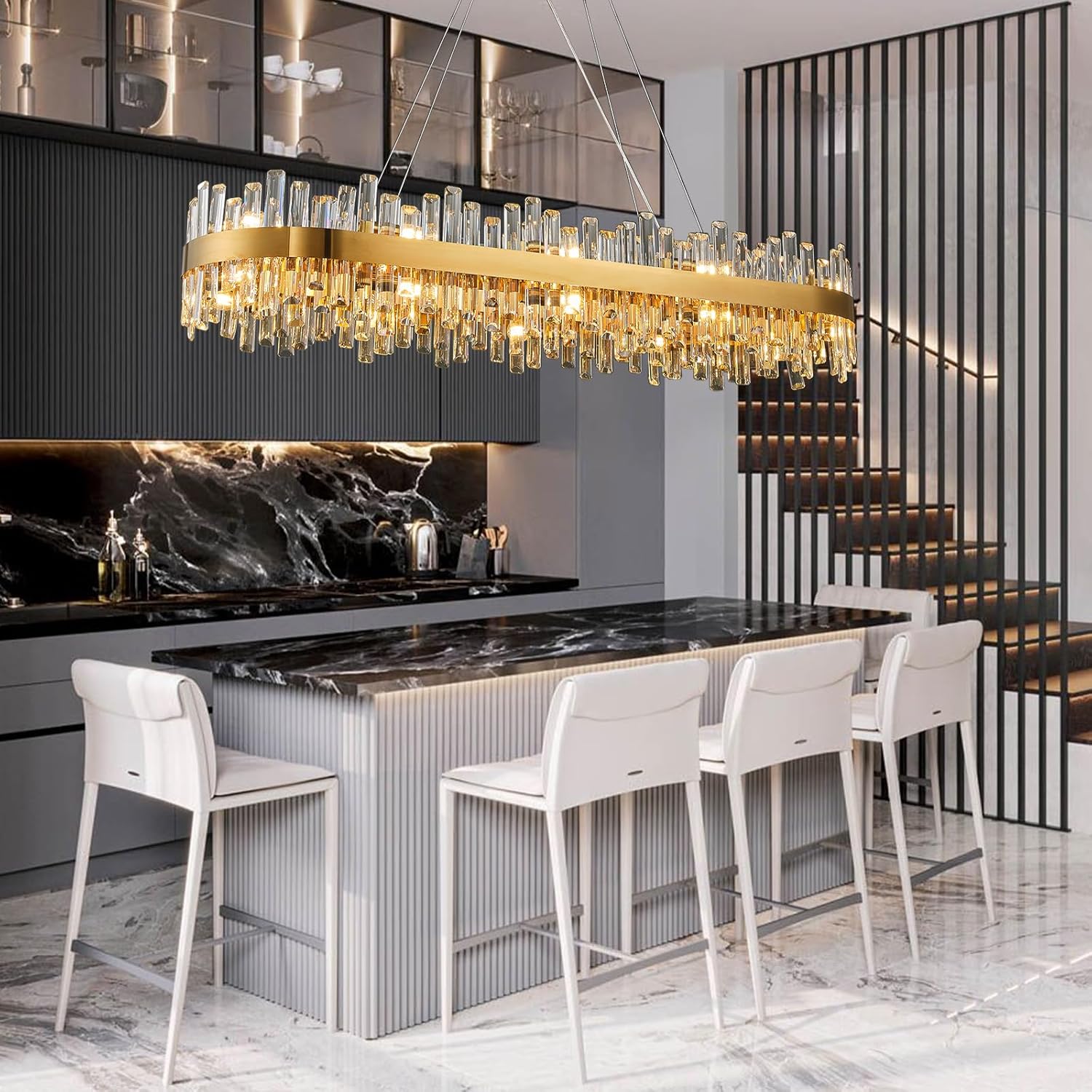 Modern Double-Layer Crystal Chandelier